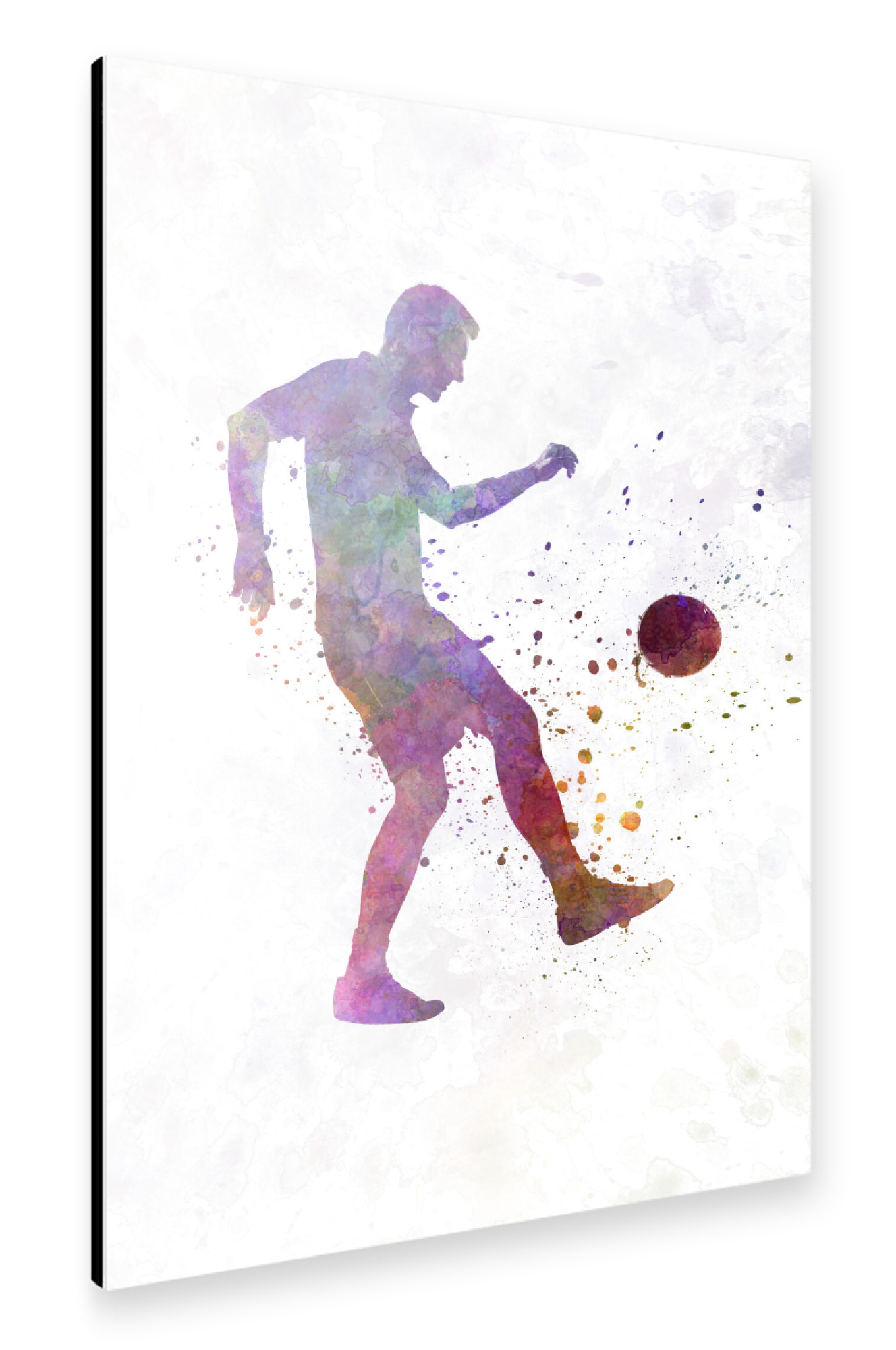 Alu-Dibond "Soccer player in watercolor-j" 30x20 cm artboxONE