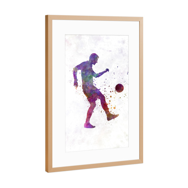 Poster mit Rahmen Kupfer "Soccer player in watercolor-j" artboxONE - Sport / Fußball