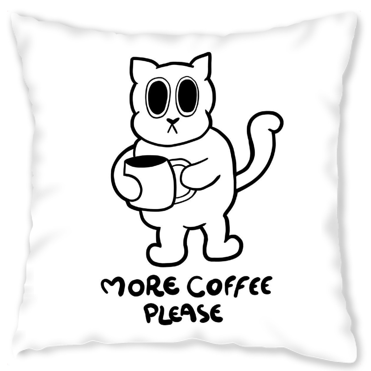 Design-Kissen "More coffee cat" artboxONE - Typografie,Tiere,Comic,Lustig