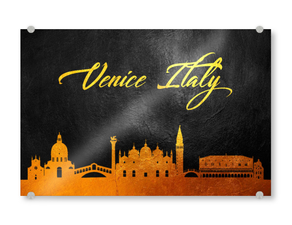 Acrylglasbild "Venice Italy Gold Skyline" artboxONE - Reise,Städte / Venedig - Venice,Venice skyline,Italy,Italien,Venedig,Reise,Travel