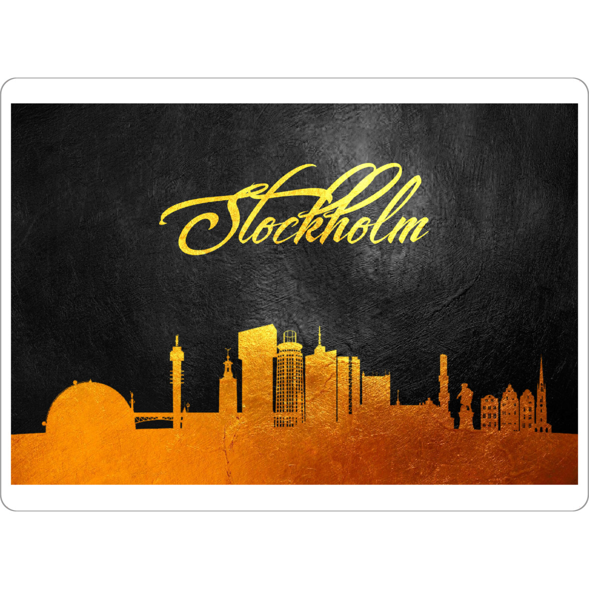 Tischset "Stockholm Sweden Gold Skyline" artboxONE - Reise,Städte / Stockholm - Stockholm,Stockholm skyline,Sweden,Schweden,Reise,Travel,City,Stadt