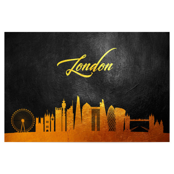 Poster "London England Gold Skyline" artboxONE - Städte / London,Reise - London,London skyline,England,United kingdom,Reise,Travel