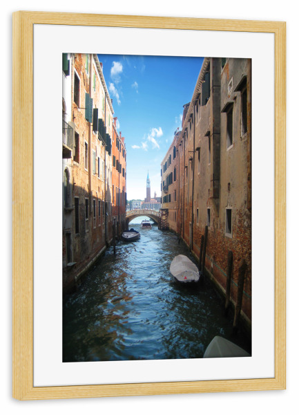 Poster mit Rahmen kiefer "Kanal in Venedig" artboxONE - Reise,Architektur,Reise / Länder