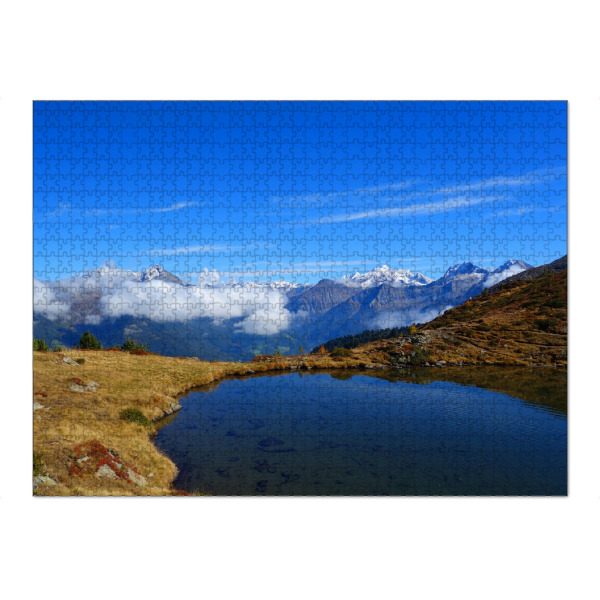 Puzzle Ravensburger "Bergsee und schneebedeckte Gipfel" artboxONE - Natur,Reise