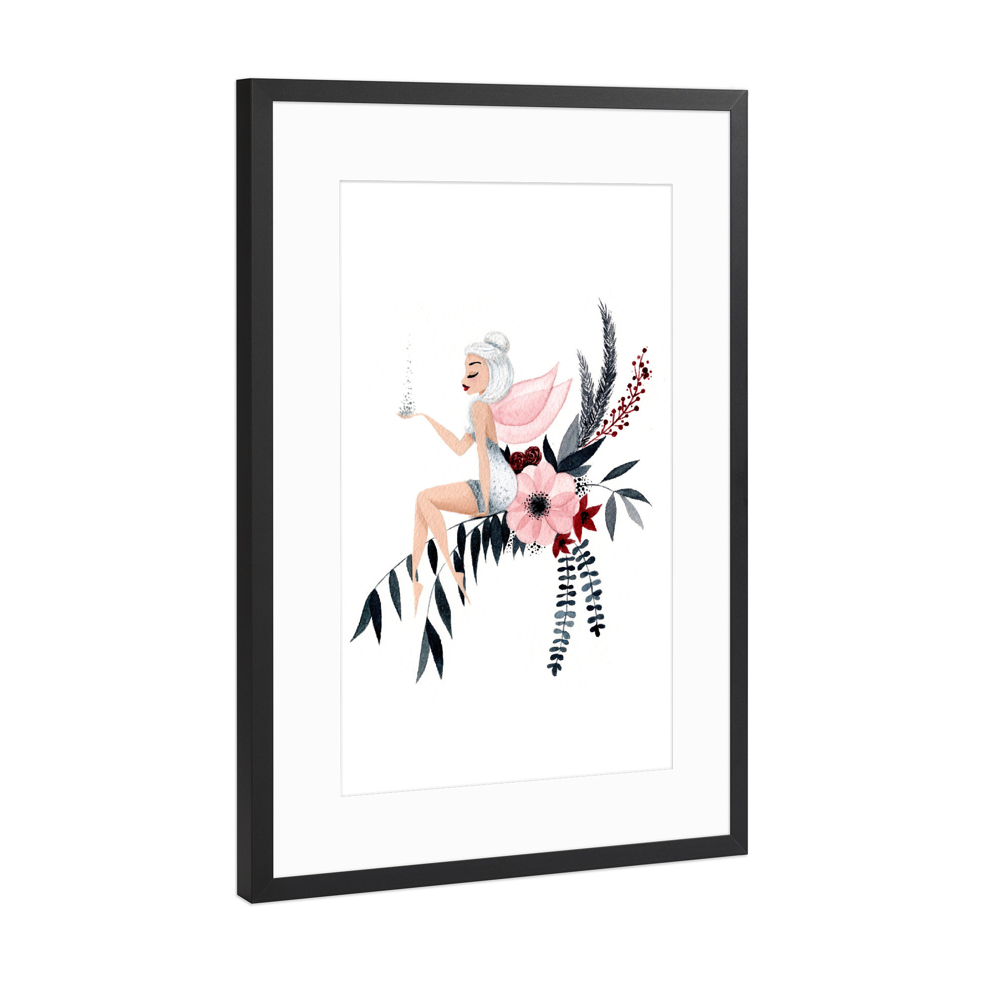 Poster mit Rahmen Schwarz (Metallic) "Fantom Fifi Art-Frozen Fairy Magic" artboxONE - Natur,Comic,Menschen,Fiktion