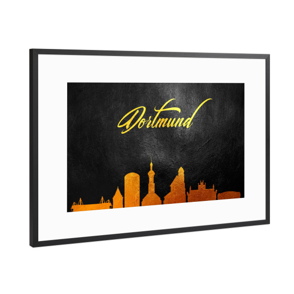 Poster mit Rahmen Schwarz (Metallic) "Dortmund Germany" artboxONE - Reise,Städte / Weitere