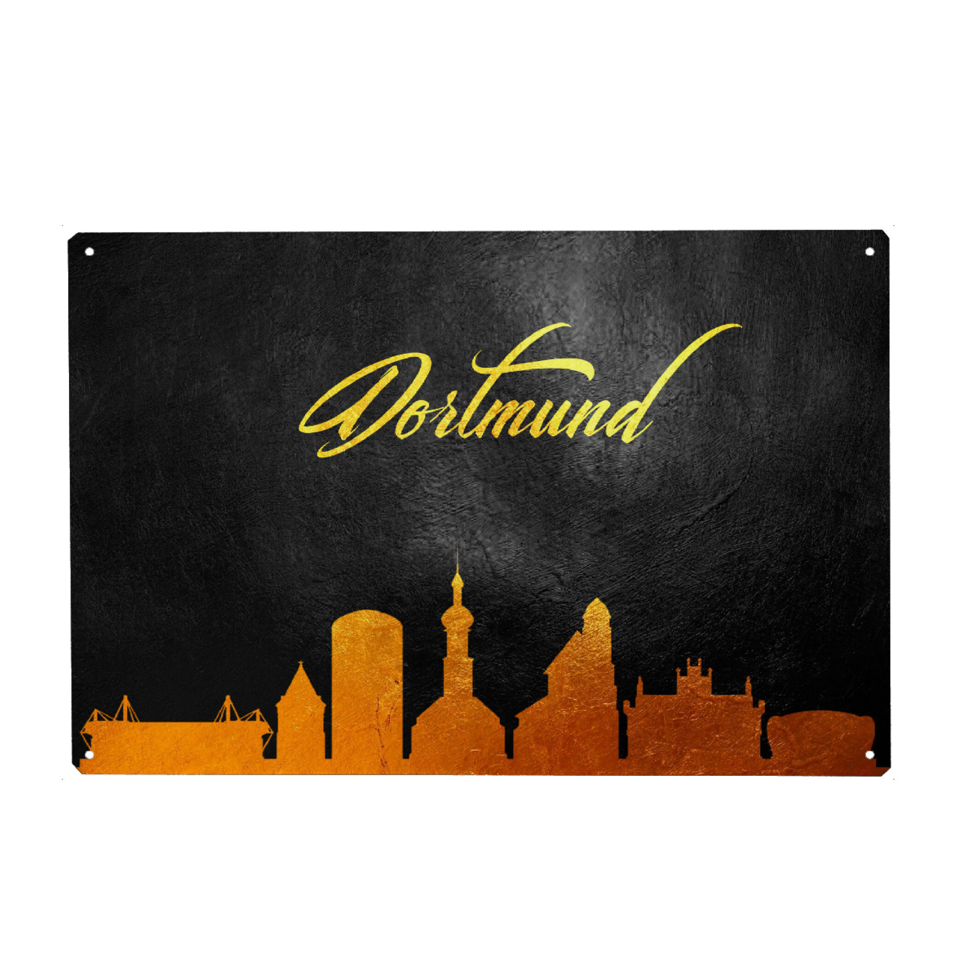 Metall Poster "Dortmund Germany" artboxONE - Reise,Städte / Weitere - Dortmund,Dortmund skyline,Germany,Gold,Travel,Reise,Stadt,City,Deutschland