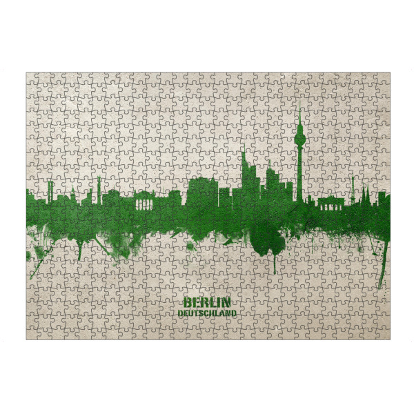Puzzle Ravensburger "Berlin Germany Skyline PaintGreen" artboxONE - Städte