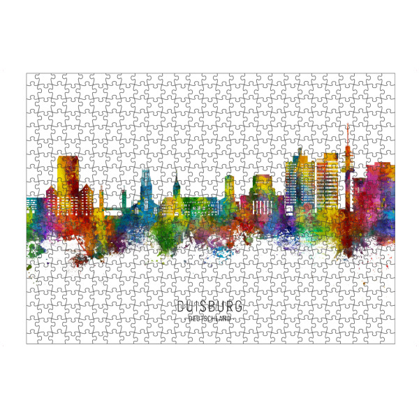 Puzzle Ravensburger "Duisburg Germany Skyline txt" artboxONE - Städte