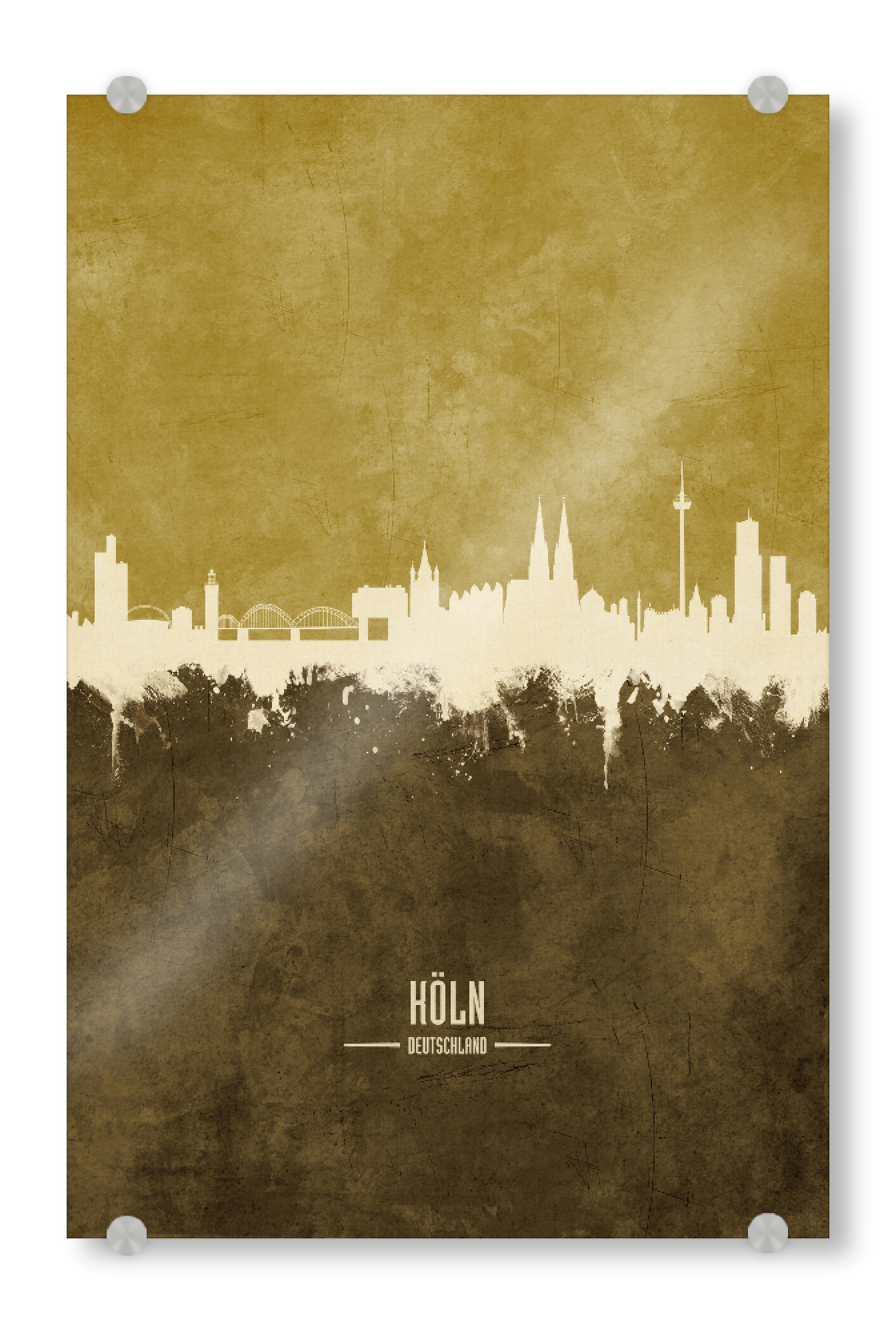 Acrylglasbild "Cologne Germany Skyline Brown" artboxONE - Städte,Städte / Köln