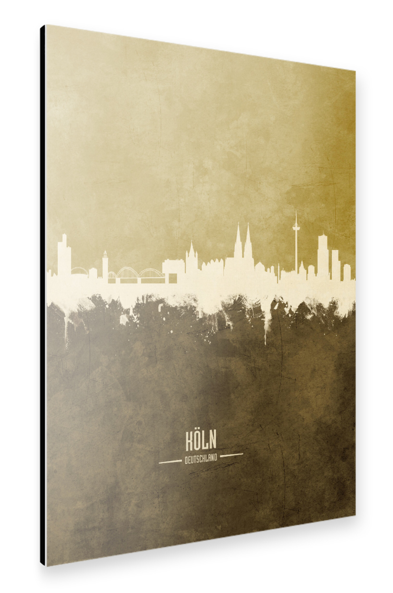 Alu-Dibond "Cologne Germany Skyline Brown" 75x50 cm artboxONE