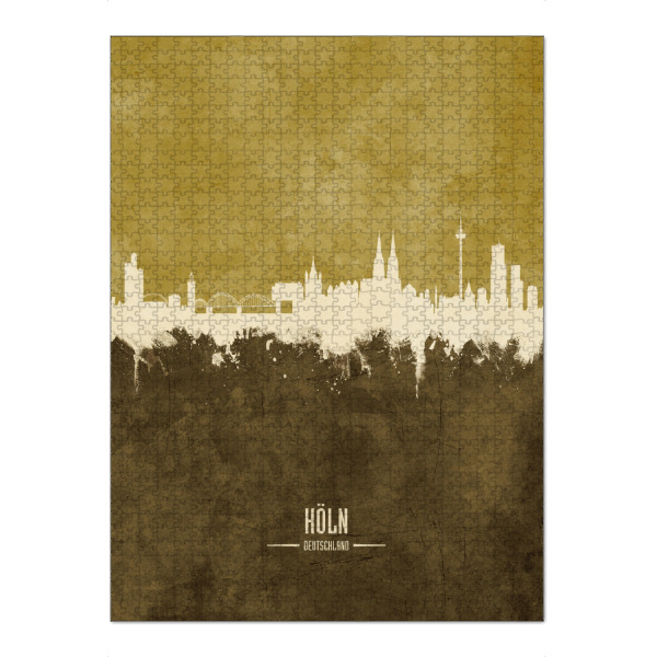 Puzzle Ravensburger "Cologne Germany Skyline Brown" artboxONE - Städte,Städte / Köln