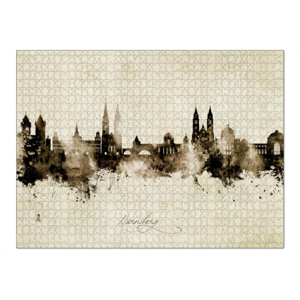 Puzzle Ravensburger "Nürnberg Germany Skyline Sepia" artboxONE - Städte