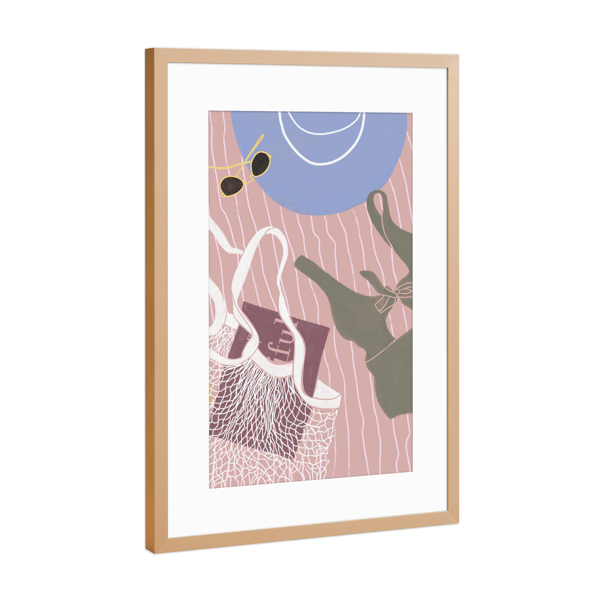 Poster mit Rahmen Kupfer "Kunga - Am Strand Strandtuch" artboxONE - Reise,Reise / Strand und Meer,Fashion