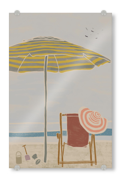 Acrylglasbild "Kunga - Am Strand Liegestuhl" artboxONE - Natur,Reise,Reise / Strand und Meer