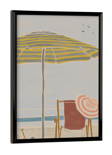 Poster mit schwarzem Rahmen "Kunga - Am Strand Liegestuhl" artboxONE - Natur,Reise,Reise / Strand und Meer
