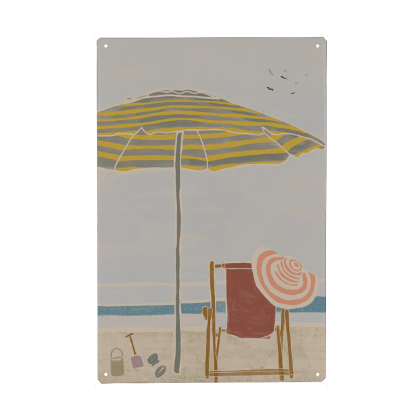 Holzbild "Kunga - Am Strand Liegestuhl" artboxONE - Natur,Reise,Reise / Strand und Meer