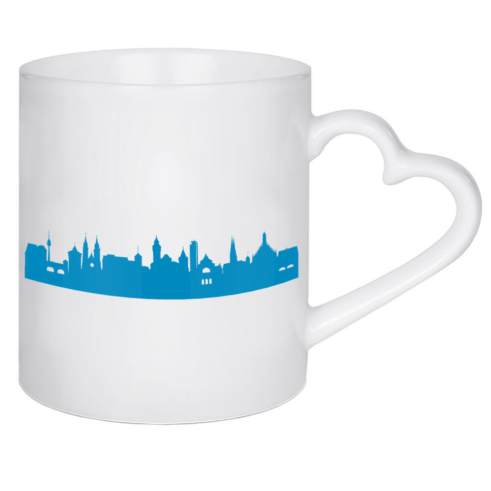 Herztasse "NÜRNBERG 05 Skyline Print monochrome Teal" artboxONE - Städte,Abstrakt,Architektur,Städte / Weitere