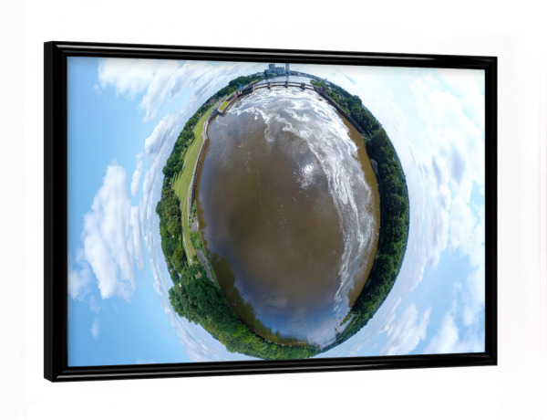 Poster mit schwarzem Rahmen "Bremen - Weserwehr; midi" artboxONE - Städte,Reise,Architektur,Reise / Länder,Städte / Weitere