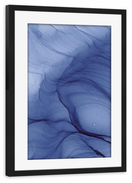 Poster mit Rahmen schwarz "Blue abstract - art" artboxONE - Abstrakt
