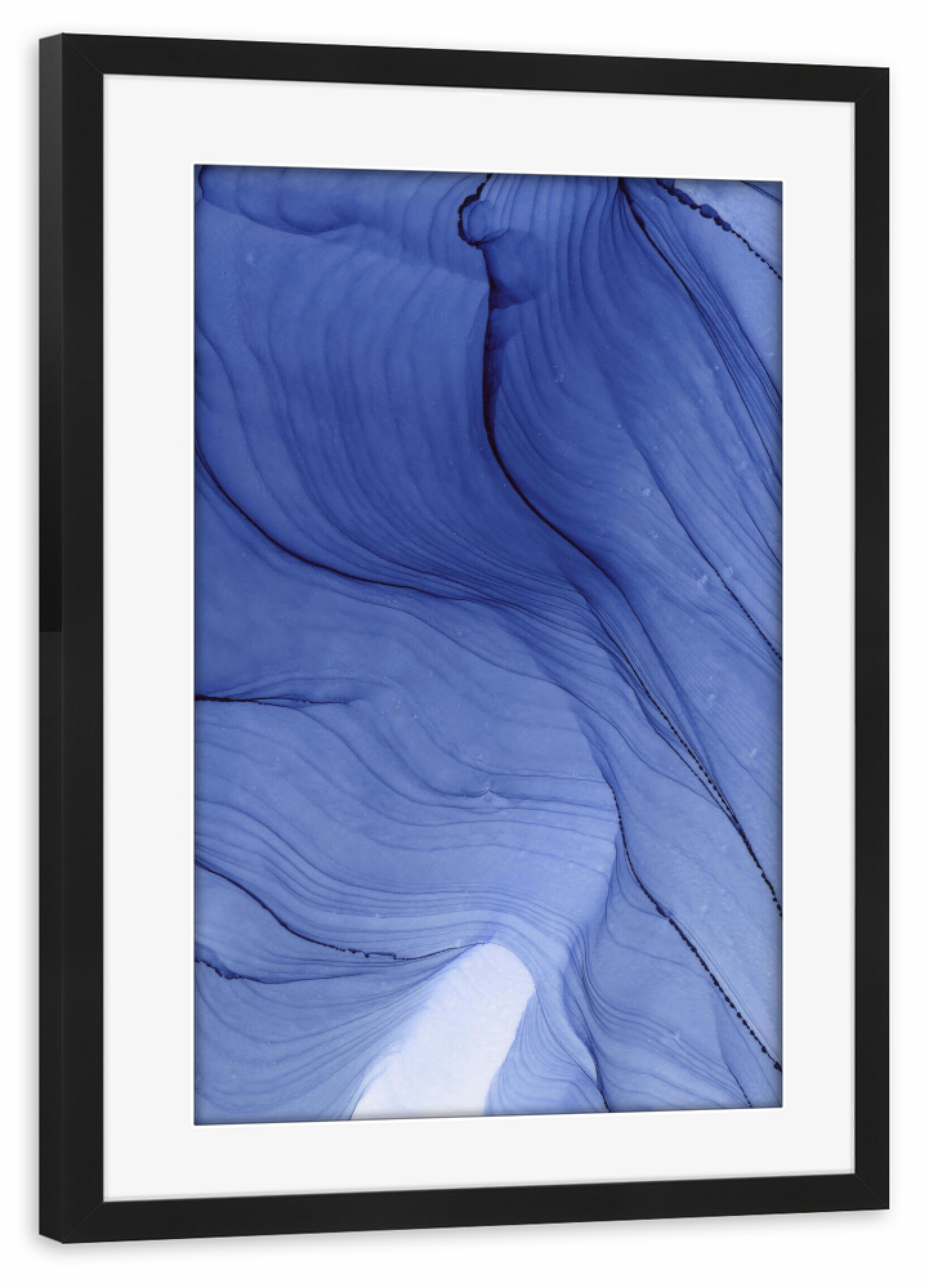 Poster mit Rahmen schwarz "S Abstract dark blue" artboxONE - Abstrakt