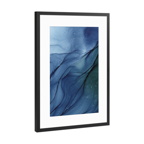 Poster mit Rahmen Schwarz (Metallic) "Abstract dark colors" artboxONE - Abstrakt