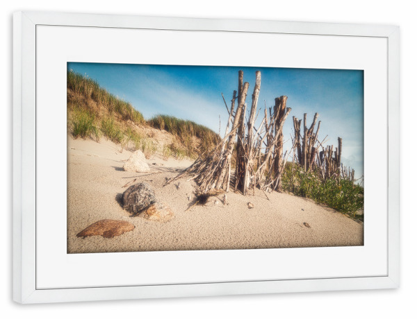 Poster mit Rahmen weiß "Dünenblick" artboxONE - Natur,Reise,Reise / Strand und Meer