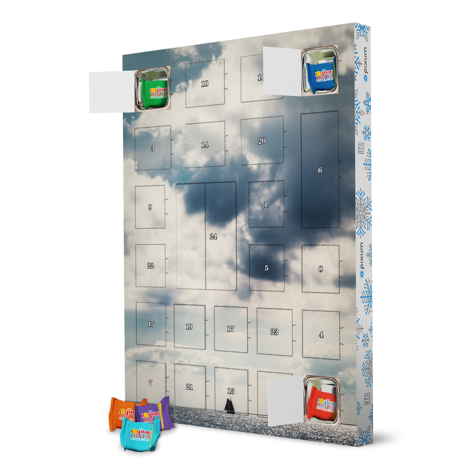 Adventskalender mit Tony's Chocolonely Freiheit unter Wolken artboxONE Adventskalender Natur