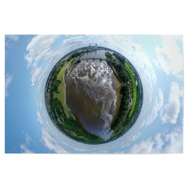 Poster "Bremen - Weserwehr; high" artboxONE - Städte,Reise,Architektur,Reise / Länder,Städte / Weitere