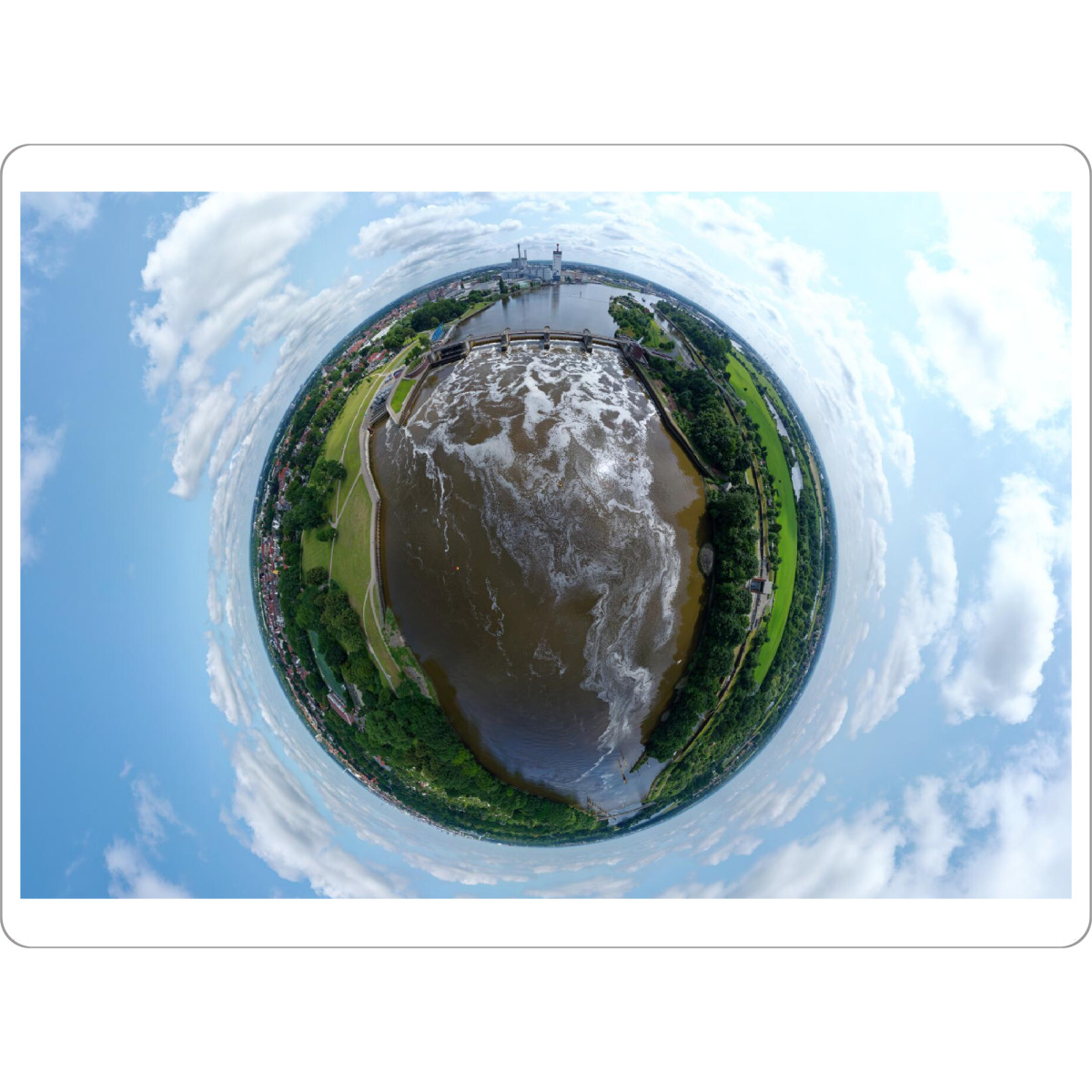 Tischset "Bremen - Weserwehr; high" artboxONE - Städte,Reise,Architektur,Reise / Länder,Städte / Weitere