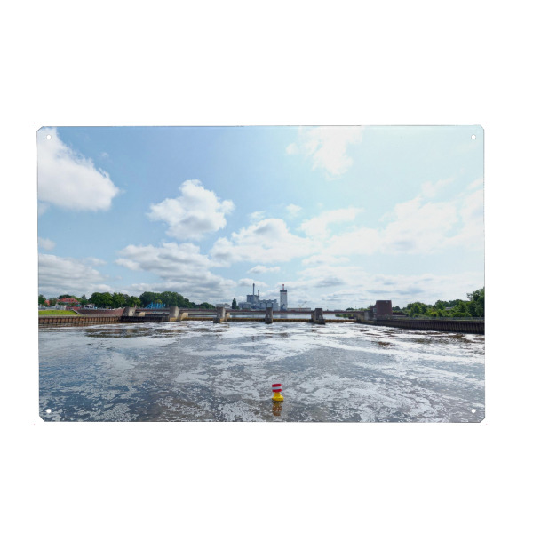 Holzbild "Bremen - Weserwehr; Panorama low" artboxONE - Städte,Reise,Architektur,Reise / Länder,Städte / Weitere