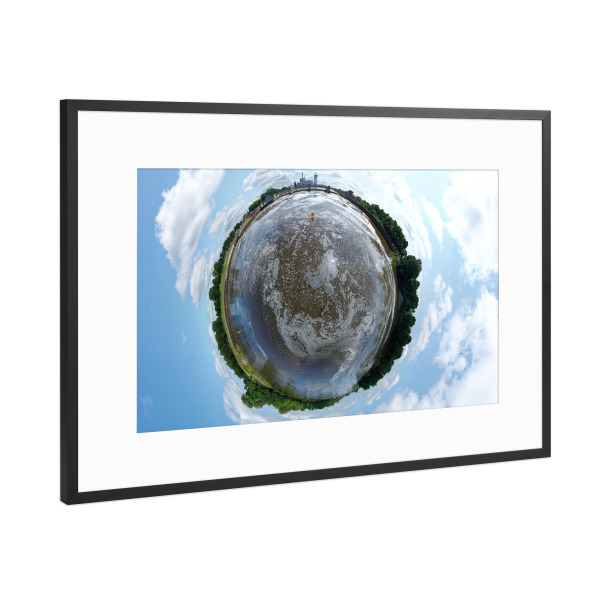 Poster mit Rahmen Schwarz (Metallic) "Bremen - Weserwehr; low" artboxONE - Städte,Reise,Architektur,Reise / Strand und Meer,Städte / Weitere