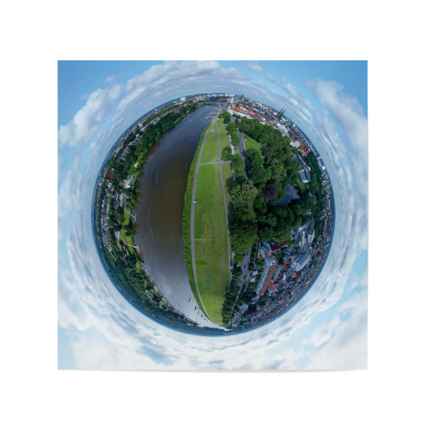 Poster 20x20 cm "Bremen - Weser, Wiese Osterdeich" artboxONE - Städte,Natur,Reise,Reise / Länder,Städte / Weitere