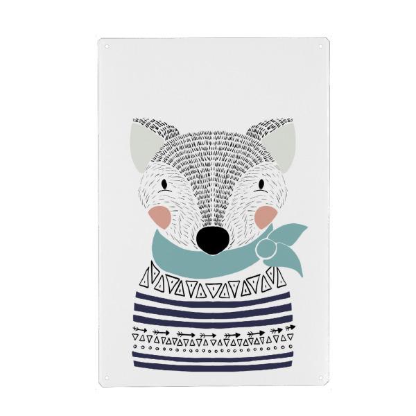 Metall Poster "Skandi Fuchs" artboxONE - Natur,Für Kinder,Tiere