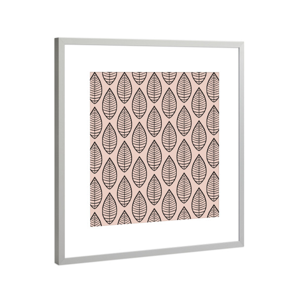 Poster mit Rahmen Silber "Blätter Muster - Art Deco" artboxONE - Natur,Floral,Abstrakt,Geometrie