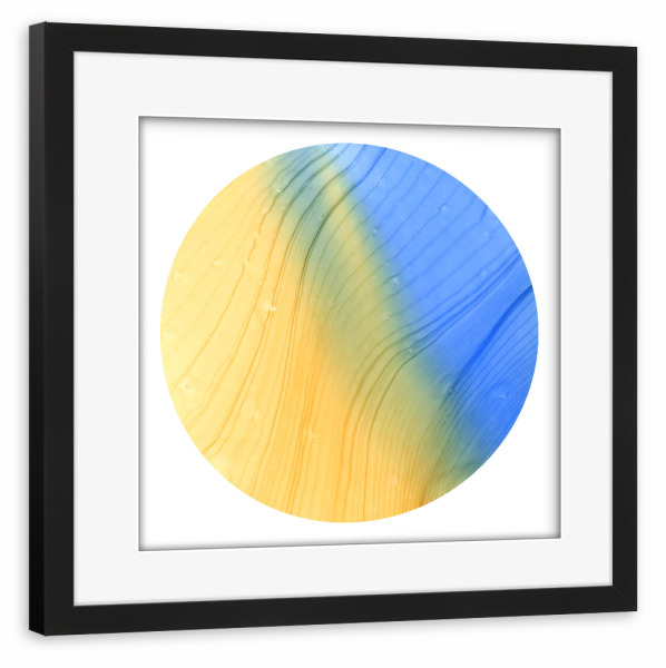 Poster mit Rahmen schwarz "Half gold and half blue" artboxONE - Abstrakt