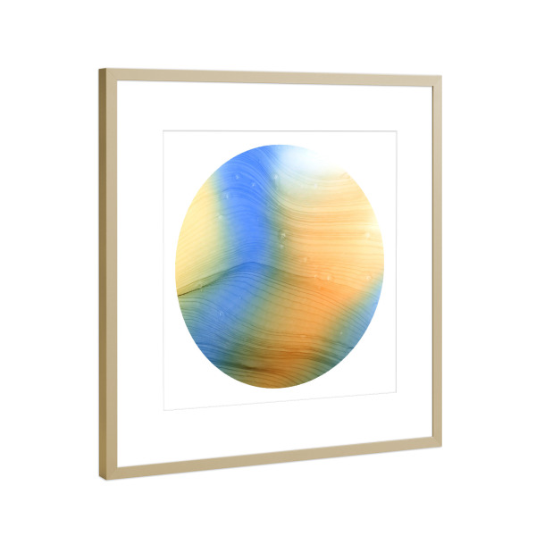 Poster mit Rahmen Gold "Light on the sea o" artboxONE - Abstrakt