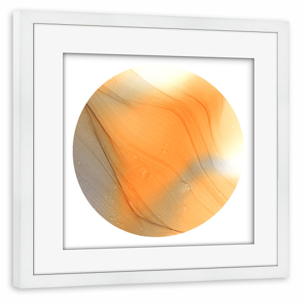 Poster mit Rahmen weiß "Only orange o" artboxONE - Abstrakt