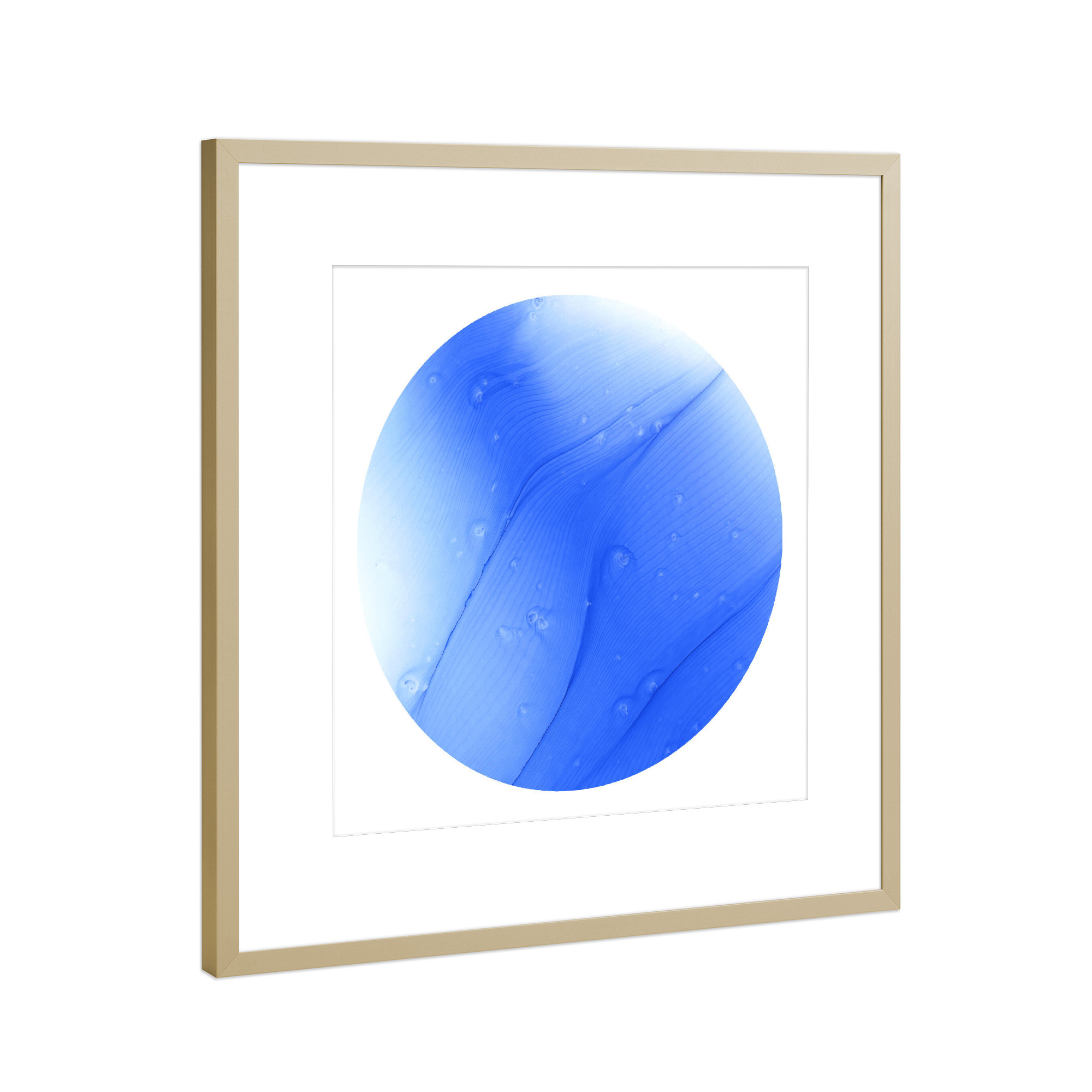 Poster mit Rahmen Gold "Cold blue - o - art" artboxONE - Abstrakt
