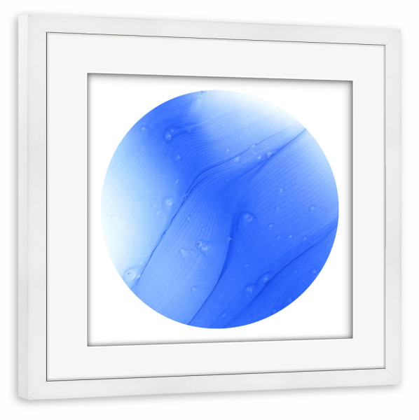 Poster mit Rahmen weiß "Cold blue - o - art" artboxONE - Abstrakt