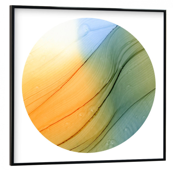 Poster mit schwarzem Rahmen 30x30 cm "Light on blue river - o -" artboxONE - Abstrakt
