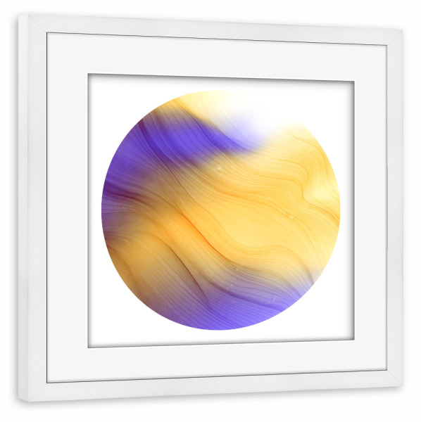 Poster mit Rahmen weiß "The golden purple night" artboxONE - Abstrakt