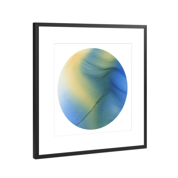 Poster mit Rahmen Schwarz (Metallic) "O - the blue vibe" artboxONE - Abstrakt