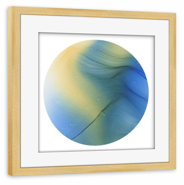 Poster mit Rahmen kiefer "O - the blue vibe" artboxONE - Abstrakt