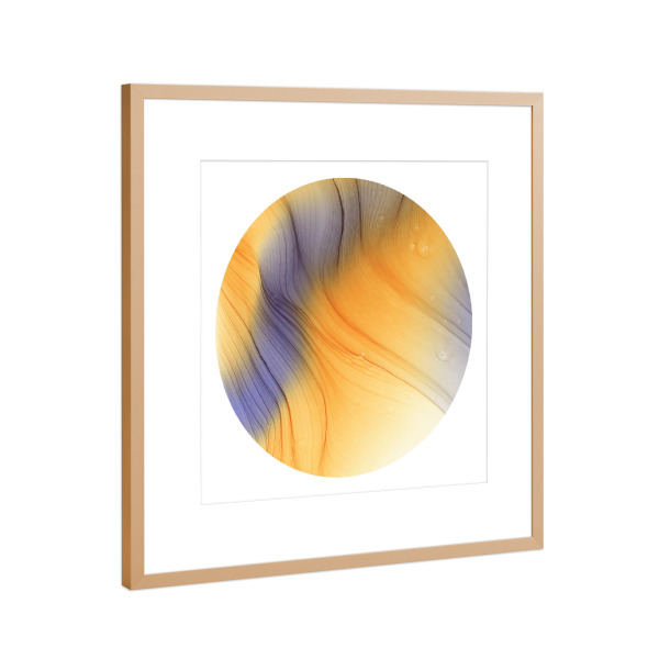 Poster mit Rahmen Kupfer "Golden river - o -" artboxONE - Abstrakt