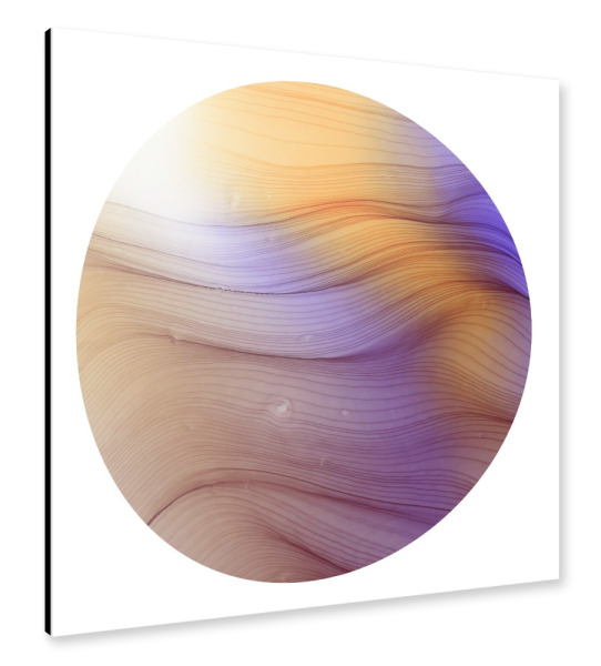 Alu-Dibond "Wellen - kunst - gold n purple" 30x30 cm artboxONE
