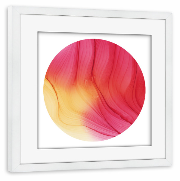 Poster mit Rahmen weiß "Pink - 0 - golden" artboxONE - Abstrakt