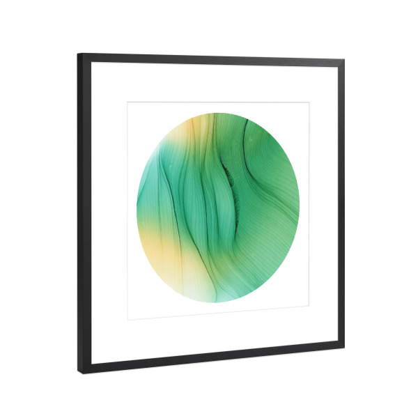 Poster mit Rahmen Schwarz (Metallic) "0 - green feeling" artboxONE - Abstrakt