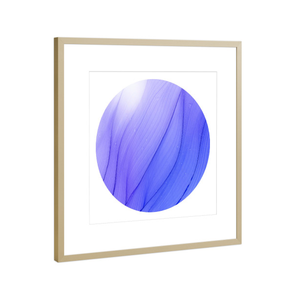 Poster mit Rahmen Gold "0 - blue purple" artboxONE - Abstrakt