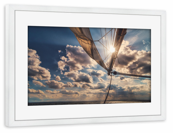 Poster mit Rahmen weiß "Segelträume" artboxONE - Natur,Reise / Strand und Meer